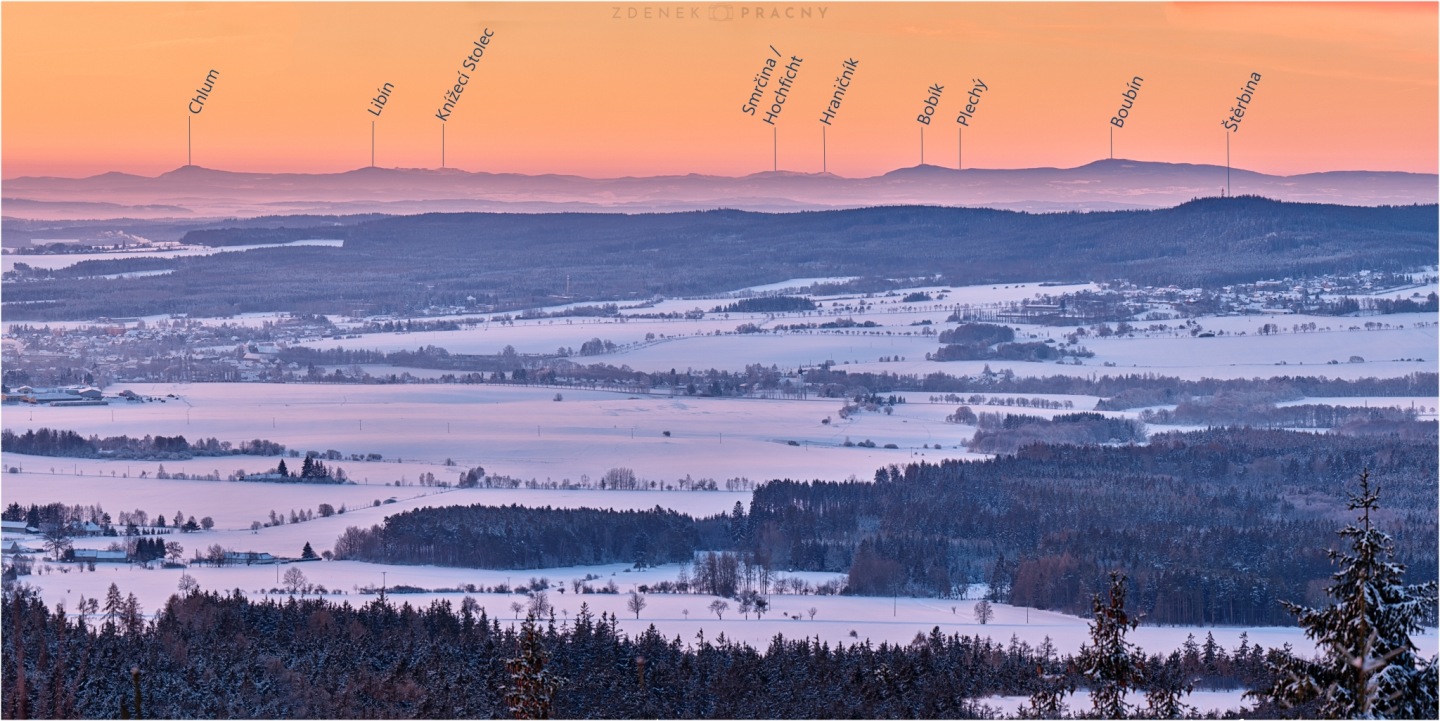 Panorama jížní Šumavy z Malého Toku